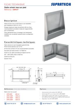 Stalle d'urinoir inox individuelle ou collective | URPX-600
