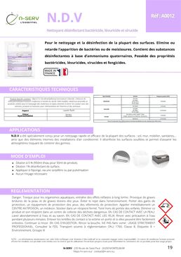 Nettoyant désinfectant multi-surfaces | N.D.V 