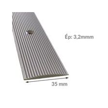 NEZ DE MARCHE ALUMINIUM 35 MM PLAT L.3000 mm |  STRIE PERCE 