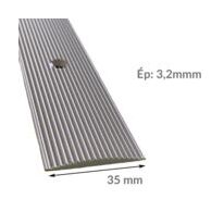 NEZ DE MARCHE ALUMINIUM 35 MM PLAT L.3000 mm |  STRIE PERCE 