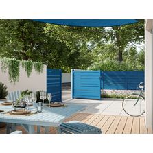 Portail en aluminium avec lames ajourées de différentes largeurs  | SPAS