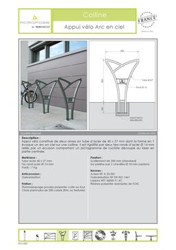Appui vélo | Appui vélo Arc en ciel en acier galvanisé thermolaqué