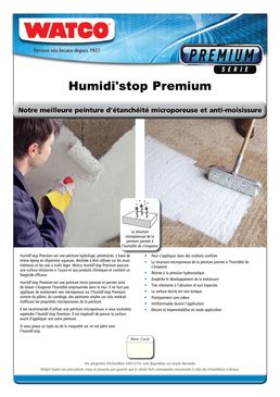 Peinture murale hydrofuge extrêmement résistante à base de résine époxy | Humidi'stop Premium 