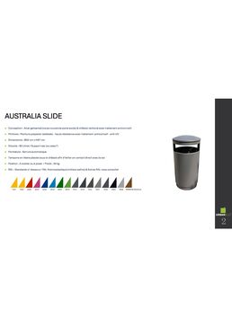 Corbeille urbaine en acier galvanisé pour déchets | Australia Slide 