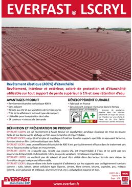 Revêtement élastique (400%) d’étanchéité | EVERFAST LSCRYL