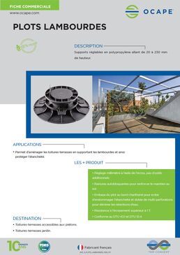 Plots OCAPE pour toiture-terrasse dalles ou lambourdes