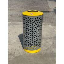 Poubelle urbaine au design simple et épuré pour tri sélectif de déchets | WELLINGTON OPEN TRI 1 FLUX - Vigipirate Design