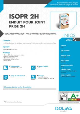 Enduit pour joint prise 2H  | ISOPR 2H