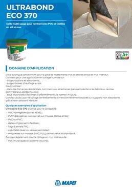Colle acrylique polyvalente | ULTRABOND ECO 370 sans solvant pour revêtements de sol PVC et textiles