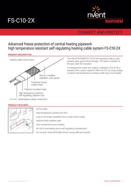 Câble autorégulant pour mise hors gel de tuyauteries | FS-C10-2X