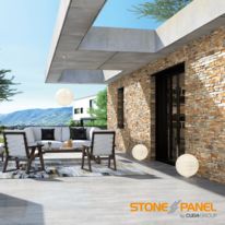 Panneau de parement mural en pierre naturelle  | STONEPANEL DORÉ 