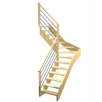 Escalier Ouessant quart tournant intermédiaire rampe Régate tubes acier | LAPEYRE SERVICES
