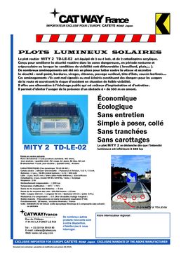 Plot de balisage avec cellule solaire | Mity 2