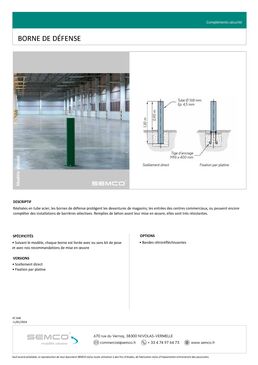 Borne de protection | Borne de défense en acier à sceller ou sur platine