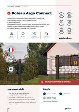 Poteau polyvalent pour clôture rigide | ARGO CONNECT