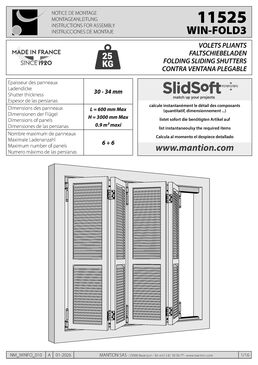 Système pour volets pliants coulissants | WIN-FOLD 3 en aluminium anodisé et acier inoxydable