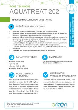 Solution probiotique - Inhibiteur de corrosion et de tartre | Aquatreat 202
