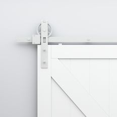Ferrure de porte coulissante bois en acier blanc | Quadrat 3 - AC030117