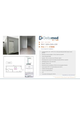 Bâtiment modulaire occasion de 15 m² pour bureau | Deltamod
