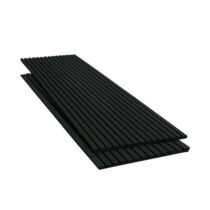 Panneau acoustique mural | Lot de 2 panneaux en tasseaux bois noir sur fond noir