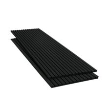 Panneau acoustique mural | Lot de 2 panneaux en tasseaux bois noir sur fond noir