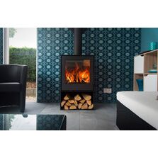 Poêle à bois rectangulaire en acier | Qube Saey 6