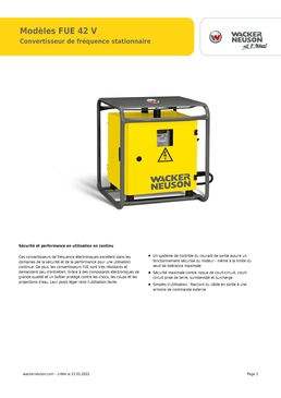 Convertisseur de fréquence stationnaire en vente ou en location | Modèles FUE 42 V