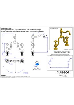 Mélangeur de lavabo 2 trous | SÉRIE 1900