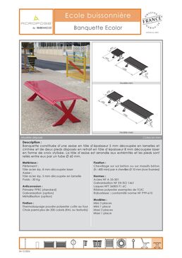 Banquette urbaine | Banquette Ecolor en acier thermolaqué