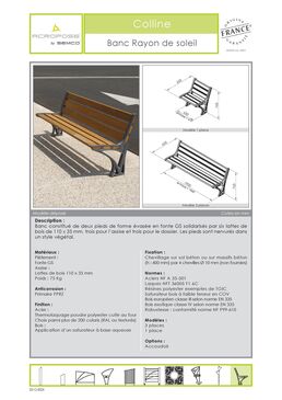 Banc urbain | Banc Rayon de Soleil en fonte GS et bois