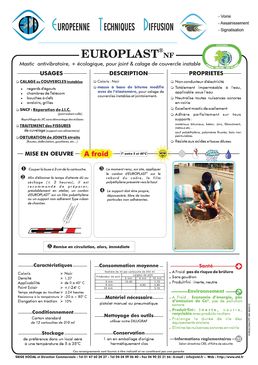 Mastic antivibratoire pour joint et calage de couvercle instable | Europlast