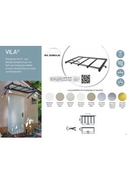 Marquise droite et épurée en aluminium et verre trempé 4 mm | Vila