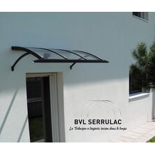 Marquise cintrée en aluminium avec un chéneau et évacuations latérales | Empire