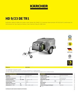 Remorque haute pression pour nettoyage de chantier | HD 9/23 DE TR1