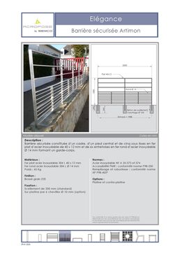 Barrière de sécurité | Barrière sécurisée Artimon en acier inoxydable 304L