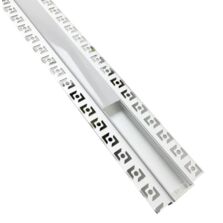 Profilé LED encastrable | Profilé aluminium pour ruban LED avec double diffuseur blanc opaque
