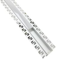Profilé LED encastrable | Profilé aluminium pour ruban LED avec double diffuseur blanc opaque