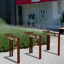 Appui vélo | Appui vélo Graph en acier avec décor personnalisable