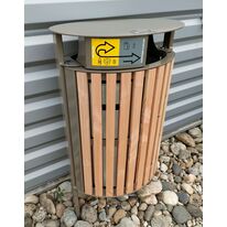 Corbeille de tri urbaine | Epure Corbeille Norm BiFlux 100 L en acier
