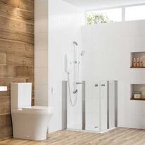 Paroi de douche avec porte pivotante pliante mi-hauteur | LARENCO