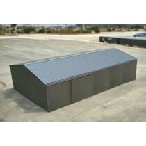 Bâtiment galva fermé complet avec porte coulissante - 16,6x24x5m