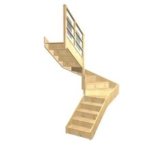 Escalier Faubourg double quart tournant intermédiaire rampe Eden | LAPEYRE SERVICES