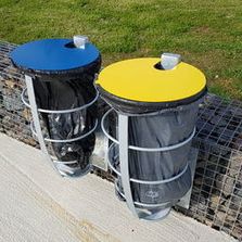 Poubelle pour gabions structure métal et pierres | Gamme propreté