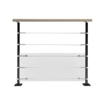 Poteau de balustrade latéral | Cubik en acier noir