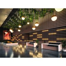 Panneau acoustique en lames de bois massif personnalisé sur outil 3D | Linea Touch