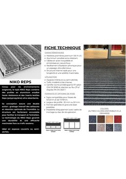 Tapis d'entrée haute-performance - Aluminium & reps - Nettoyant et antidérapant | NIKO Reps