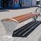 Banquette urbaine | Banquette Goélette en acier inoxydable et bois pour aménagement extérieur