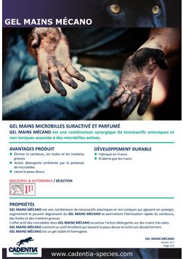 Gel mains microbilles suractivé et parfumé | CADENTIA GEL MAINS MÉCANO