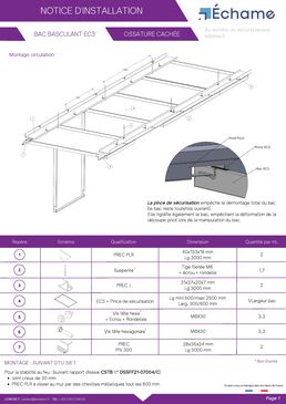 Bac métallique EC3 - Ouvrant et basculant 1 côté