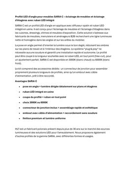 Profilé LED d’angle pour éclairage de meubles et éclairage d’étagères avec ruban LED intégré | SARIA C